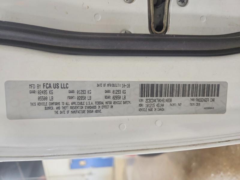 Aukcja sprzedaży 2019 Dodge Charger, vin: 2C3CDXKT0KH514838, numer aukcji: 67420706