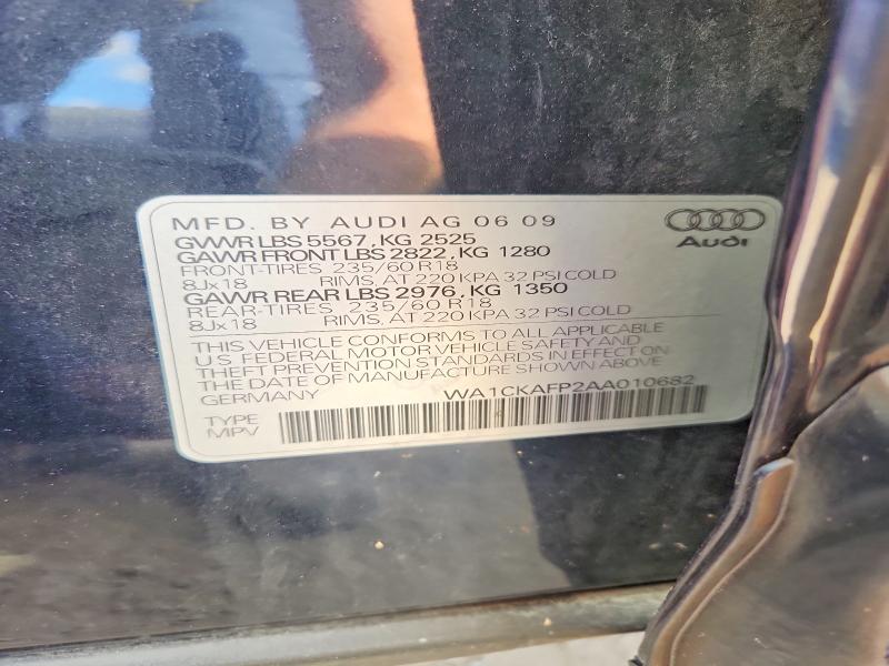 Продажа на аукционе авто 2010 Audi Q5, vin: WA1CKAFP2AA010682, номер лота: 68585476