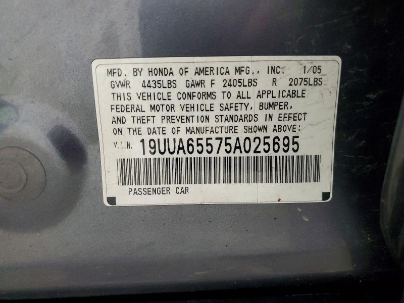 2005 Acura Tl მანქანა იყიდება აუქციონზე, vin: 19UUA65575A025695, აუქციონის ნომერი: 68122686