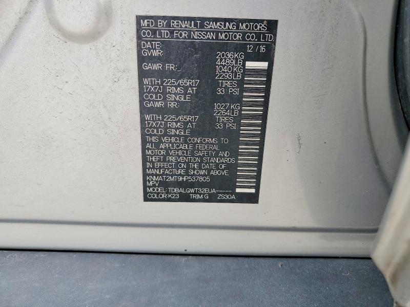 Aukcja sprzedaży 2017 Nissan Rogue, vin: KNMAT2MT9HP537805, numer aukcji: 68646586