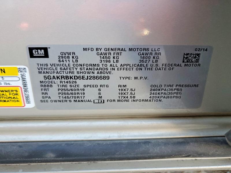 Продажа на аукционе авто 2014 Buick Enclave, vin: 5GAKRBKD6EJ286689, номер лота: 68567936