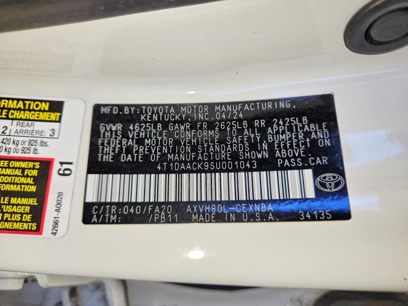 Продаж на аукціоні авто 2025 Toyota Camry, vin: 4T1DAACK9SU001043, номер лоту: 70291796