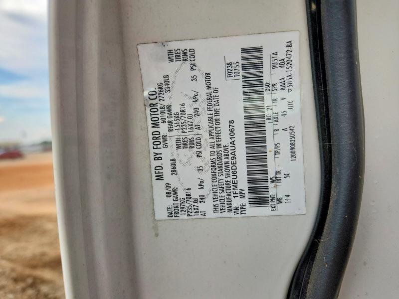 2010 Ford Explorer მანქანა იყიდება აუქციონზე, vin: 1FMEU6DE9AUA10678, აუქციონის ნომერი: 68995256