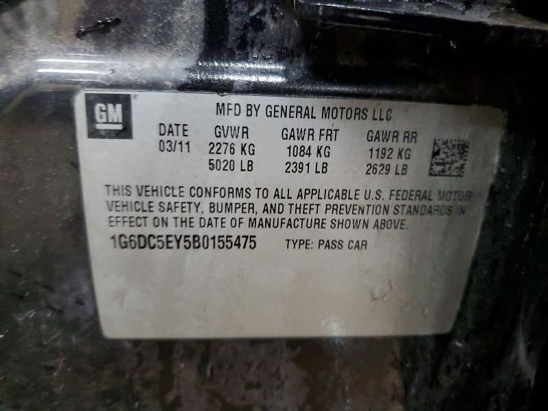 2011 Cadillac Cts მანქანა იყიდება აუქციონზე, vin: 1G6DC5EY5B0155475, აუქციონის ნომერი: 69163756