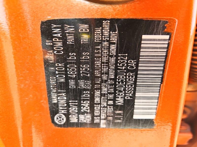 2011 Hyundai Genesis მანქანა იყიდება აუქციონზე, vin: KMHGC4DE5BU145321, აუქციონის ნომერი: 70773766