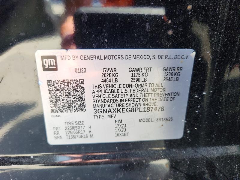 69021386 :رقم المزاد ، 3GNAXKEG8PL187476 vin ، 2023 Chevrolet Equinox مزاد بيع