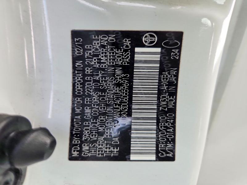 Aukcja sprzedaży 2013 Toyota Prius, vin: JTDKN3DU6D5596913, numer aukcji: 67361526