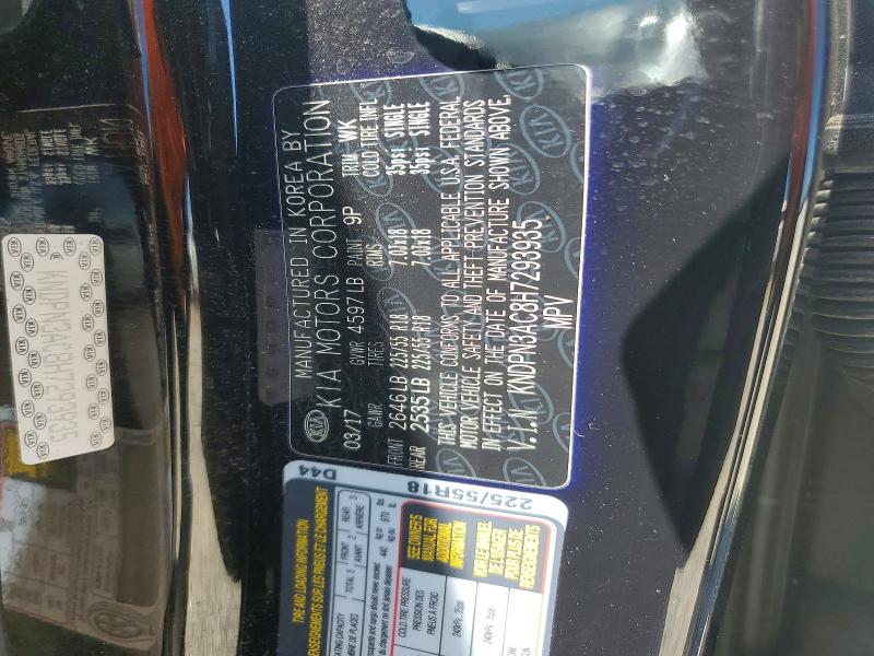 69244306 :رقم المزاد ، KNDPN3AC8H7293935         vin ، 2017 Kia Sportage مزاد بيع