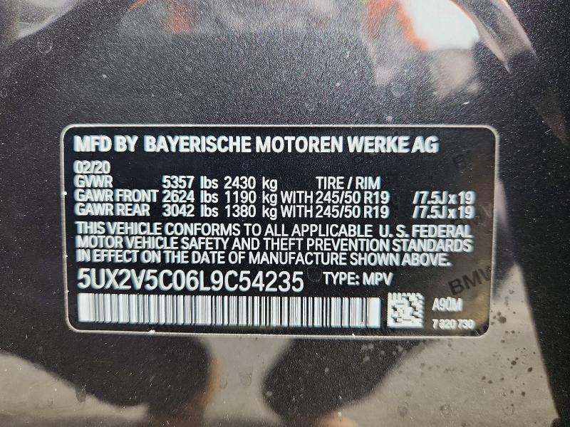 Aukcja sprzedaży 2020 Bmw X4, vin: 5UX2V5C06L9C54235, numer aukcji: 67293466