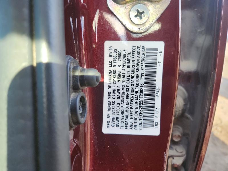 Продажа на аукционе авто 2015 Honda Civic, vin: 19XFB2F55FE230216, номер лота: 69766696