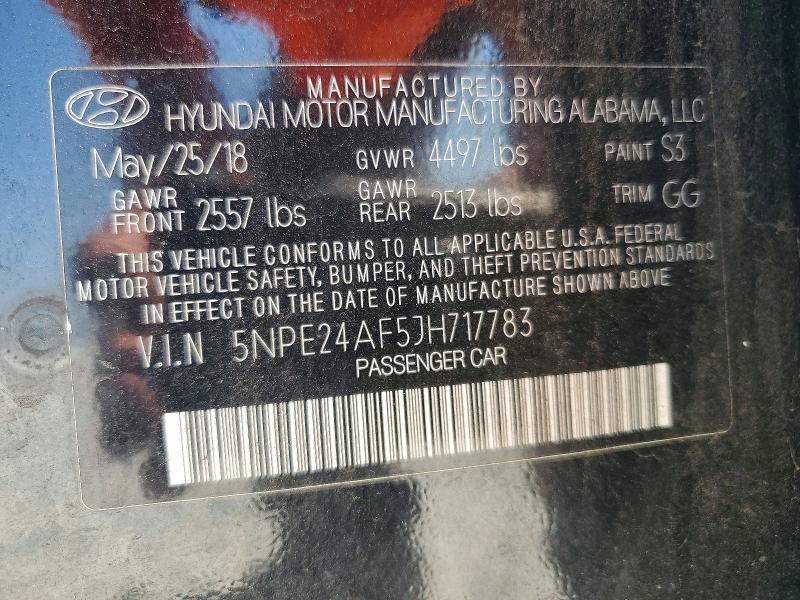 69518876 :رقم المزاد ، 5NPE24AF5JH717783 vin ، 2018 Hyundai Sonata مزاد بيع
