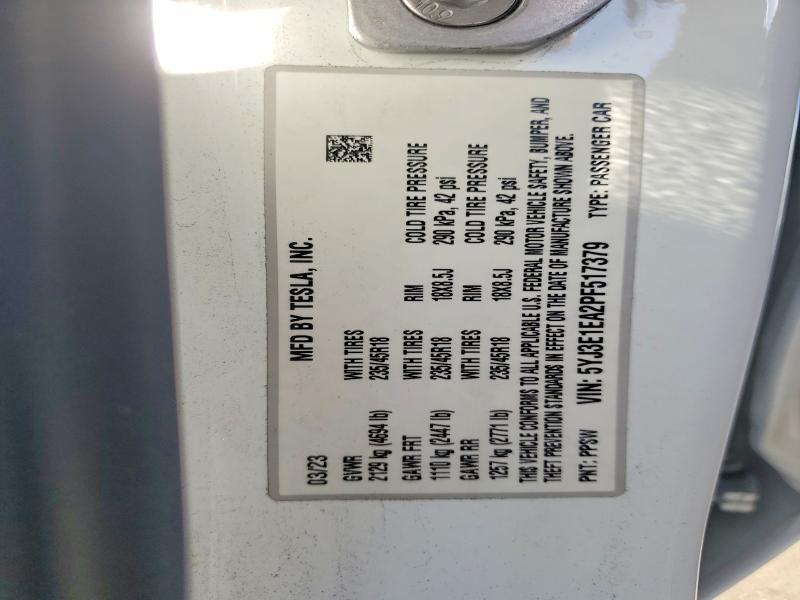 Aukcja sprzedaży 2023 Tesla Model 3, vin: 5YJ3E1EA2PF517379, numer aukcji: 69052946
