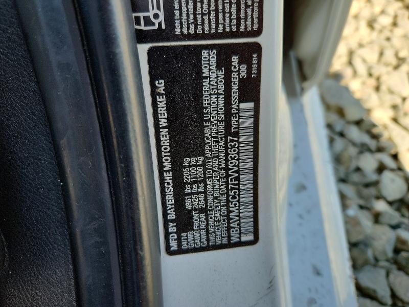 2015 Bmw X1 მანქანა იყიდება აუქციონზე, vin: WBAVM5C57FVV93637, აუქციონის ნომერი: 68387646
