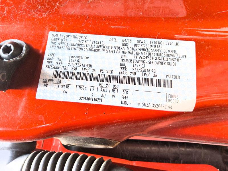 Продаж на аукціоні авто 2018 Ford Focus, vin: 1FADP3F23JL316201, номер лоту: 68382766