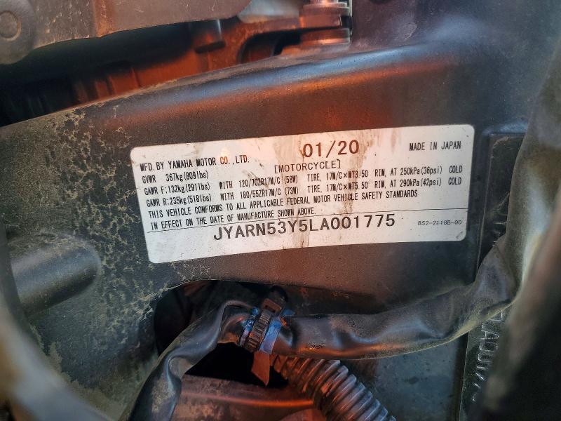 Aukcja sprzedaży 2020 Yamaha Mt09, vin: JYARN53Y5LA001775, numer aukcji: 69162256
