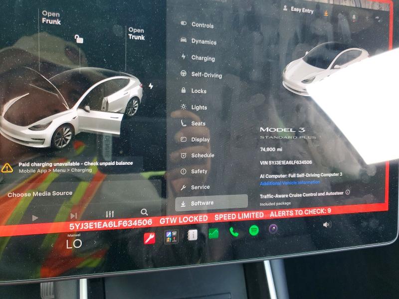 2020 Tesla Model 3 მანქანა იყიდება აუქციონზე, vin: 5YJ3E1EA6LF634506, აუქციონის ნომერი: 67381046