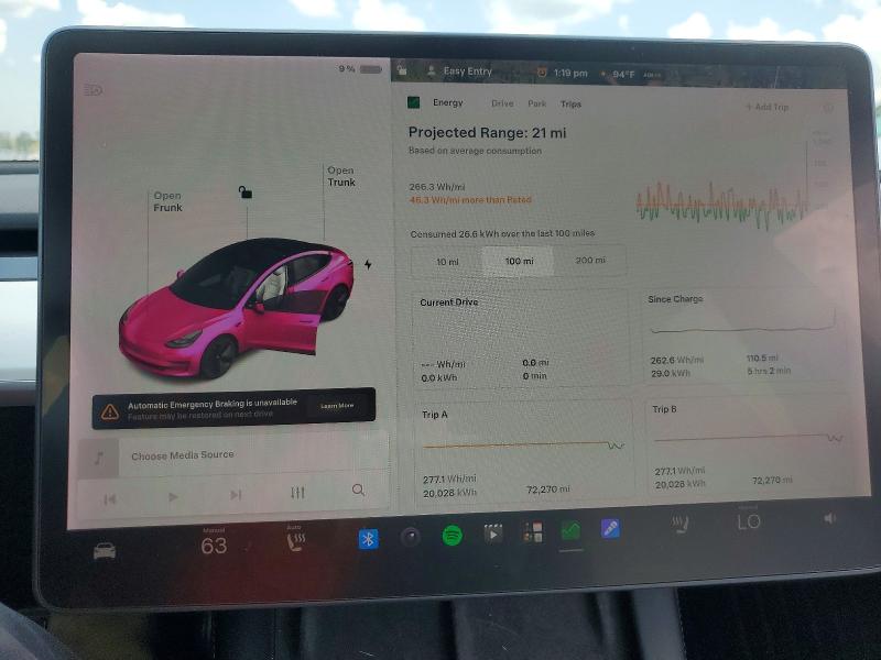 Aukcja sprzedaży 2022 Tesla Model 3, vin: 5YJ3E1EB6NF109215, numer aukcji: 69064876