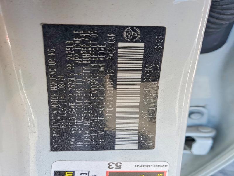 2025 Toyota Camry მანქანა იყიდება აუქციონზე, vin: 4T1DAACKXSU037145, აუქციონის ნომერი: 70027606