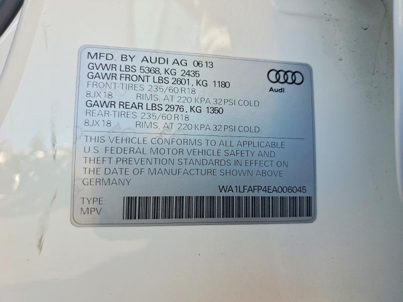 Продажа на аукционе авто 2014 Audi Q5, vin: WA1LFAFP4EA006045, номер лота: 68492656