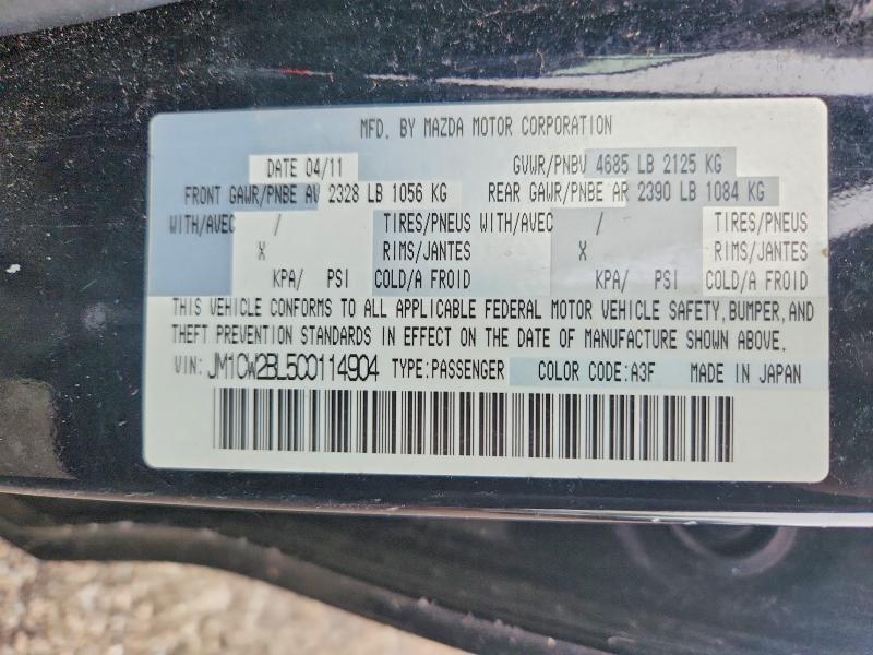 Aukcja sprzedaży 2012 Mazda 5, vin: JM1CW2BL5C0114904, numer aukcji: 70524386