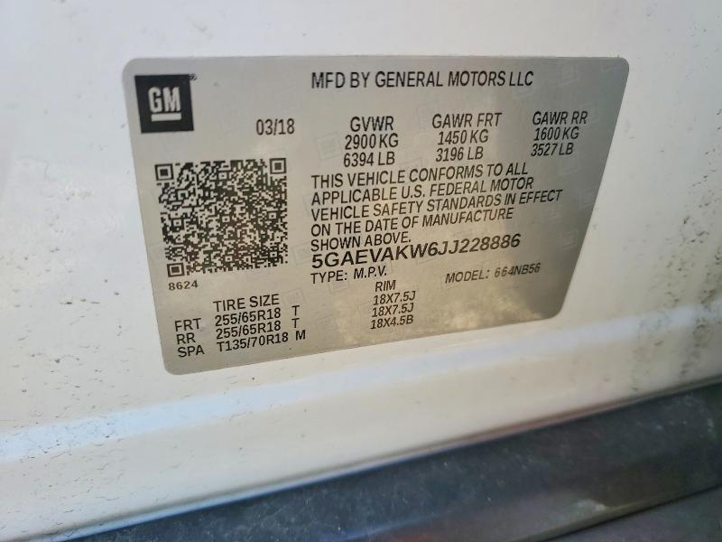 Продажа на аукционе авто 2018 Buick Enclave, vin: 5GAEVAKW6JJ228886, номер лота: 69440166