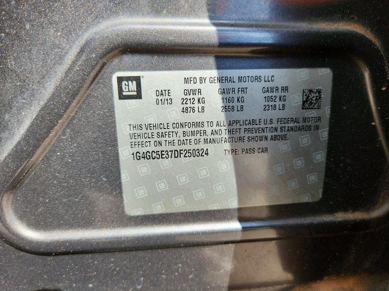 Aukcja sprzedaży 2013 Buick Lacrosse, vin: 1G4GC5E37DF250324, numer aukcji: 66707876