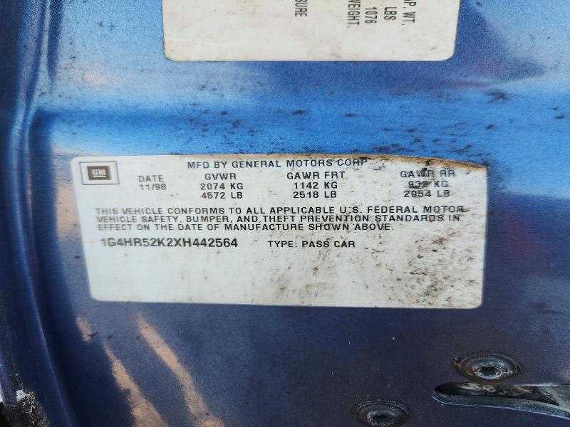 67877066 :رقم المزاد ، 1G4HR52K2XH442564 vin ، 1999 Buick Lesabre مزاد بيع