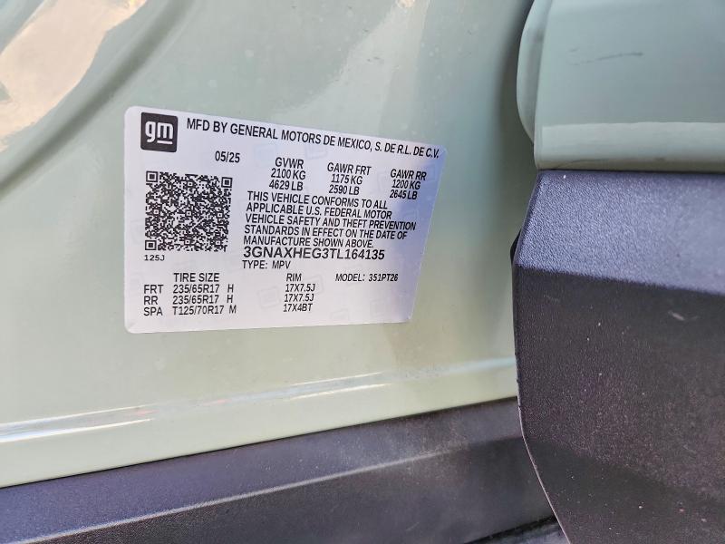 68557216 :رقم المزاد ، 3GNAXHEG3TL164135 vin ، 2026 Chevrolet Equinox مزاد بيع