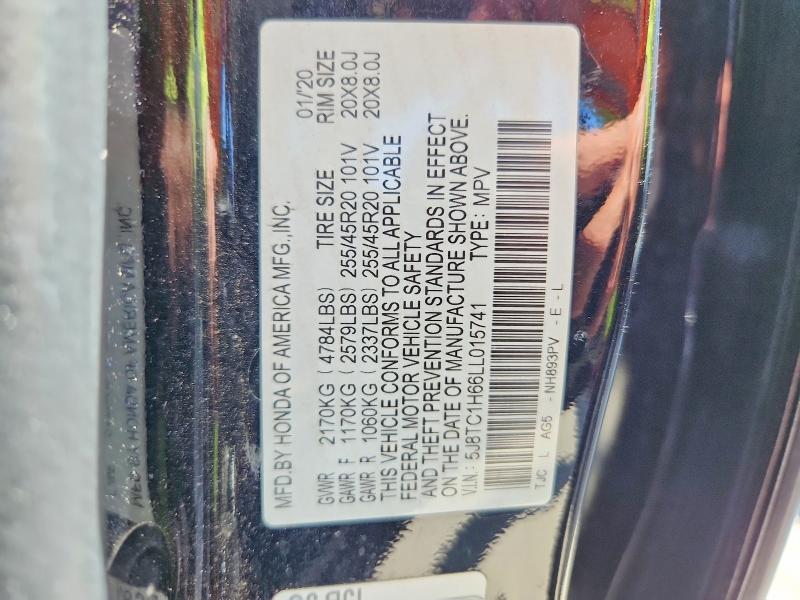 2020 Acura Rdx მანქანა იყიდება აუქციონზე, vin: 5J8TC1H66LL015741        , აუქციონის ნომერი: 68965496