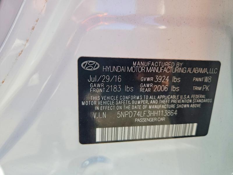 2017 Hyundai Elantra მანქანა იყიდება აუქციონზე, vin: 5NPD74LF3HH113864, აუქციონის ნომერი: 68429676