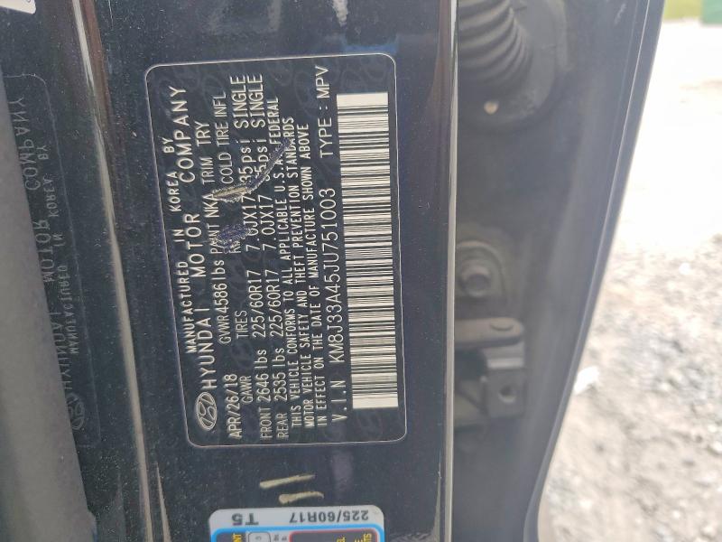Aukcja sprzedaży 2018 Hyundai Tucson, vin: KM8J33A45JU751003, numer aukcji: 69111336