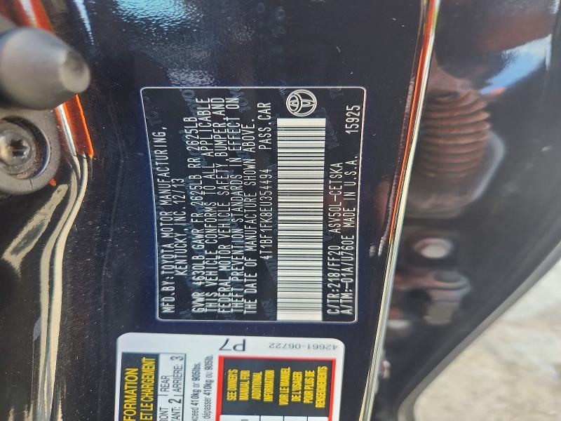 68087436 :رقم المزاد ، 4T1BF1FK8EU354494 vin ، 2014 Toyota Camry مزاد بيع
