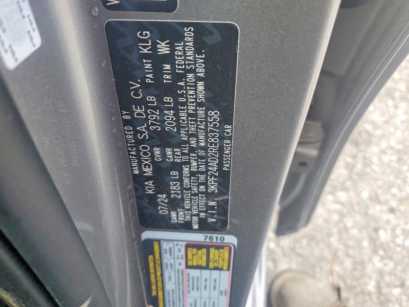 Продаж на аукціоні авто 2024 Kia Forte, vin: 3KPF24AD2RE837558, номер лоту: 67217986