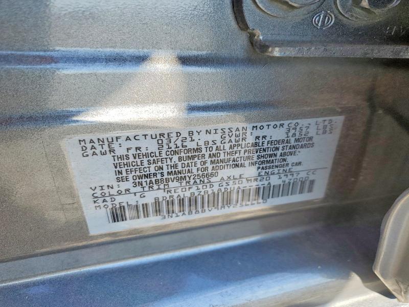 71409616 :رقم المزاد ، 3N1AB8BV9MY256660 vin ، 2021 Nissan Sentra مزاد بيع