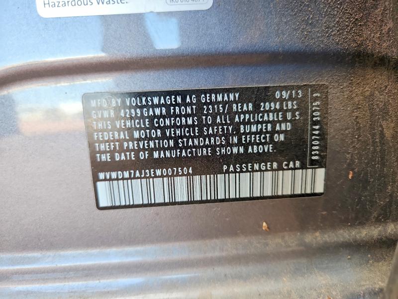 Aukcja sprzedaży 2014 Volkswagen Golf, vin: WVWDM7AJ3EW007504, numer aukcji: 68068926