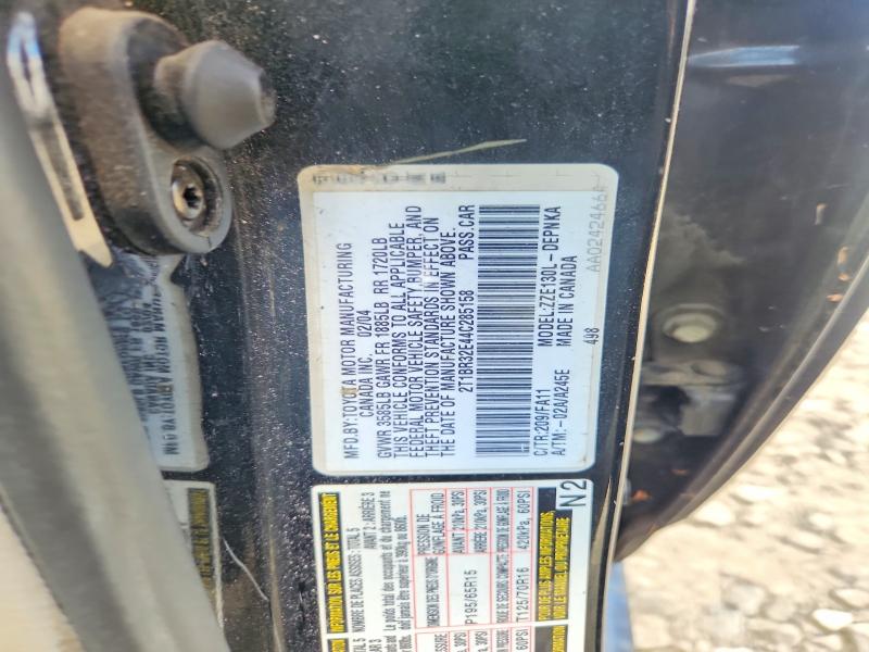 Aukcja sprzedaży 2004 Toyota Corolla, vin: 2T1BR32E44C285158, numer aukcji: 70251646