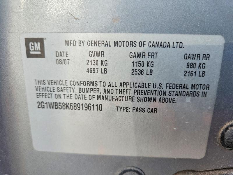 Aukcja sprzedaży 2008 Chevrolet Impala, vin: 2G1WB58K689196110, numer aukcji: 70357976