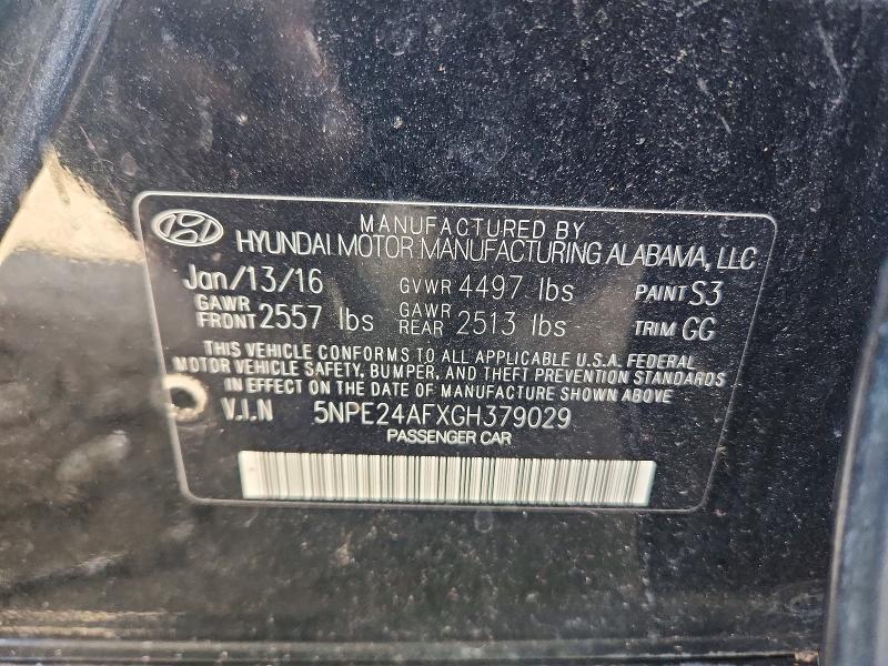 Aukcja sprzedaży 2016 Hyundai Sonata, vin: 5NPE24AFXGH379029, numer aukcji: 68016596