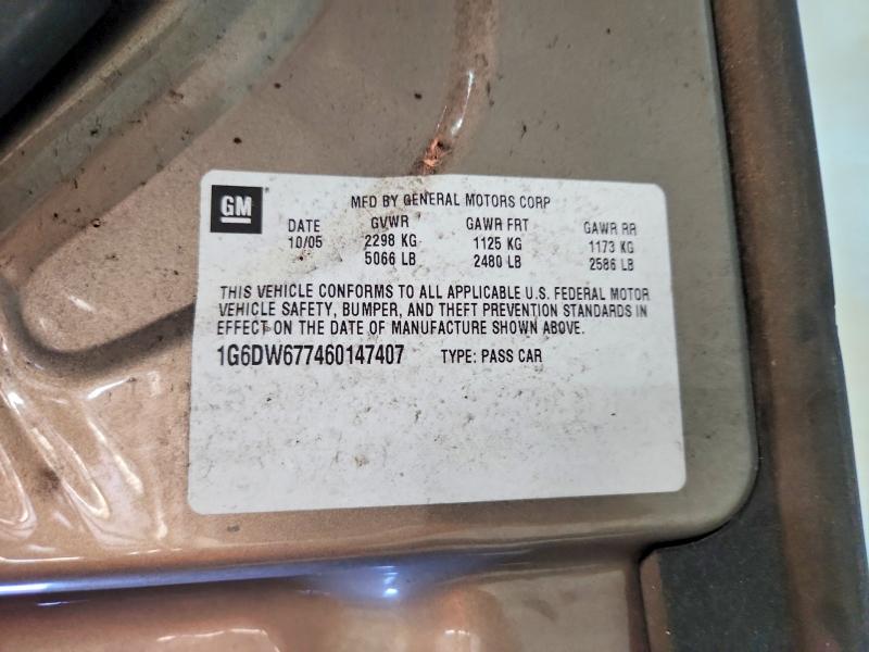 Продажа на аукционе авто 2006 Cadillac Sts, vin: 1G6DW677460147407, номер лота: 70327336