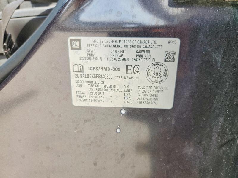 Продажа на аукционе авто 2015 Chevrolet Equinox, vin: 2GNALBEK6F6340200, номер лота: 67507456