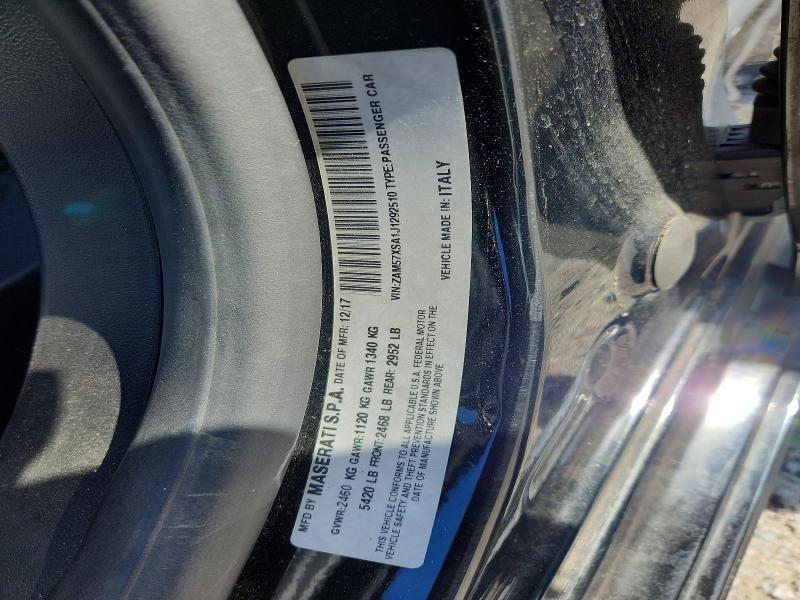 66759796 :رقم المزاد ، ZAM57XSA1J1292510 vin ، 2018 Maserati Ghibli مزاد بيع