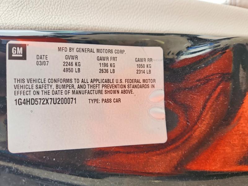 2007 Buick Lucerne მანქანა იყიდება აუქციონზე, vin: 1G4HD572X7U200071, აუქციონის ნომერი: 68936486