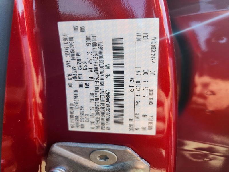 Продаж на аукціоні авто 2019 Ford Escape, vin: 1FMCU9GD6KUA68471, номер лоту: 70946266