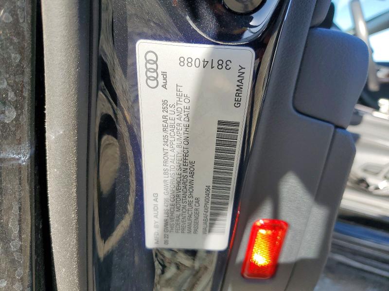 2023 Audi A4 მანქანა იყიდება აუქციონზე, vin: WAUABAF4XPN004064, აუქციონის ნომერი: 71099976