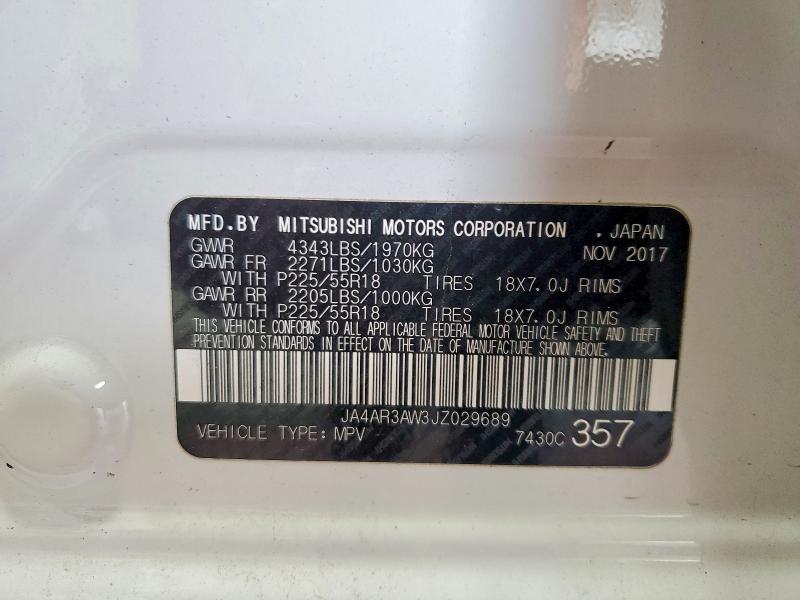 Продажа на аукционе авто 2018 Mitsubishi Outlander Sport, vin: JA4AR3AW3JZ029689, номер лота: 67878686