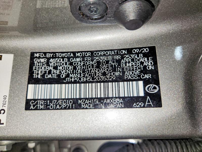 Aukcja sprzedaży 2020 Lexus Ux, vin: JTHP9JBH5L2035329, numer aukcji: 69176346