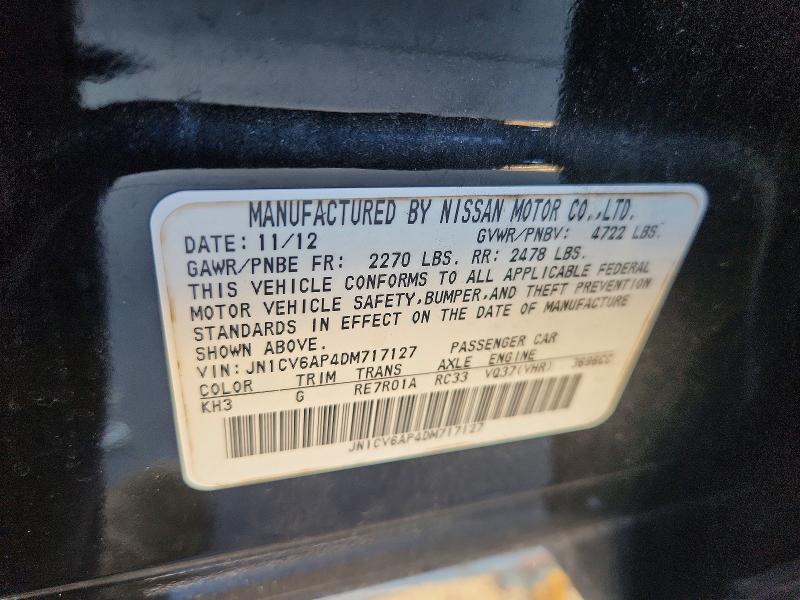 67663296 :رقم المزاد ، JN1CV6AP4DM717127 vin ، 2013 Infiniti G37 Sedan مزاد بيع