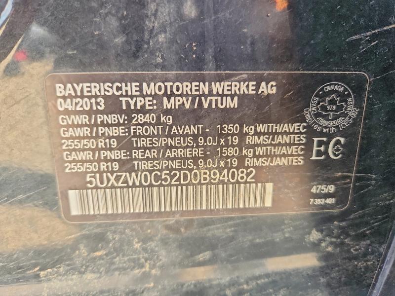 Auction sale of the 2013 Bmw X5, vin: 5UXZW0C52D0B94082        , lot number: 69176226
