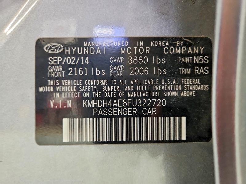 Aukcja sprzedaży 2015 Hyundai Elantra, vin: KMHDH4AE8FU322720, numer aukcji: 70416216