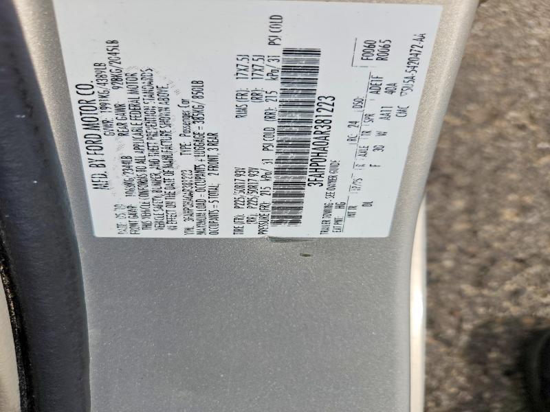 Продажа на аукционе авто 2010 Ford Fusion, vin: 3FAHP0HA0AR381223, номер лота: 71065996